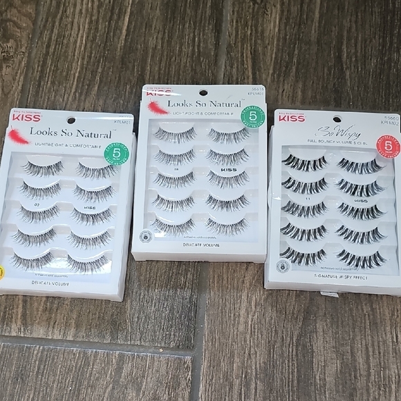 Kiss Natural Look Eyelash Trio - Black - Picture 1 of 6